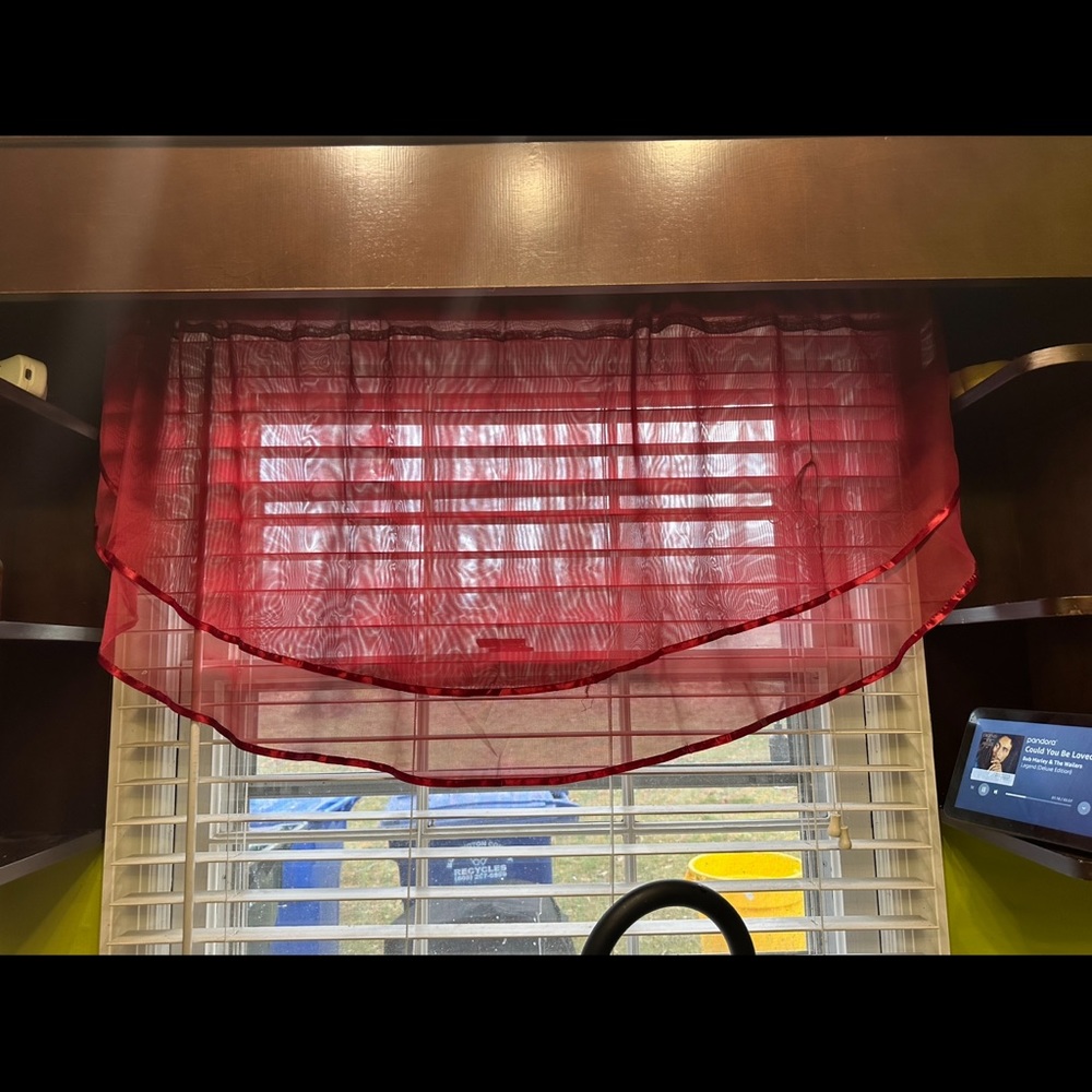 Burgundy window curtain 58 inch wide